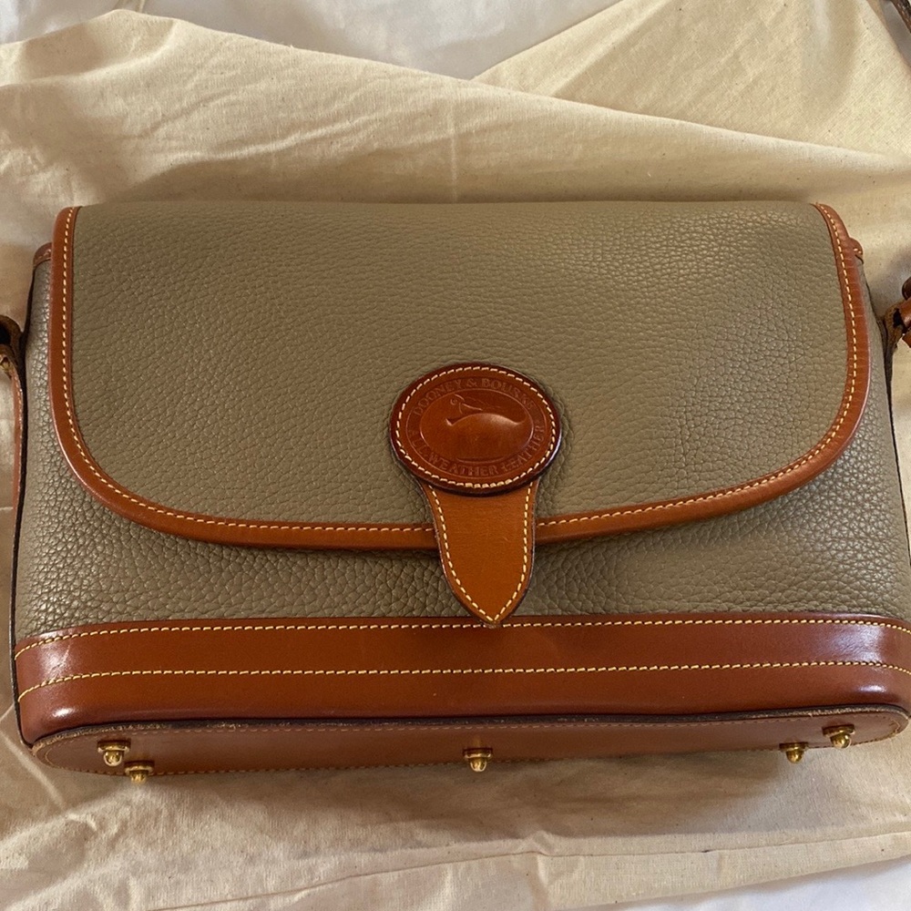 Authentic Dooney and Bourke  Leather Vingtage Taupe Handbag